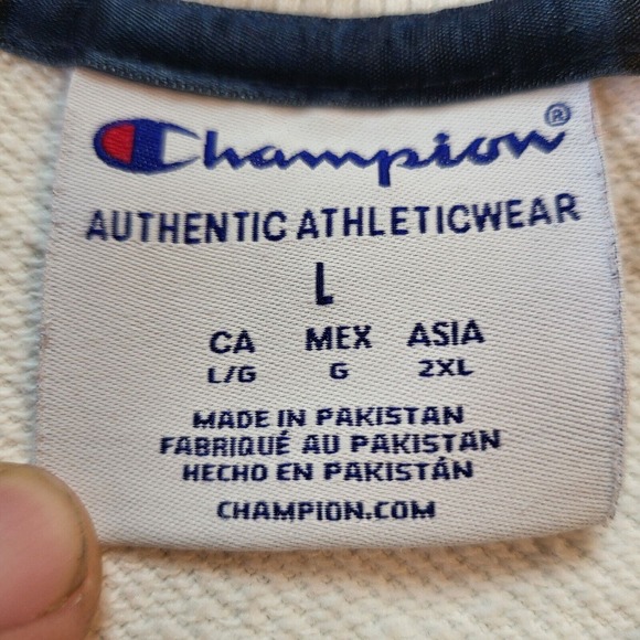 University Of Michigan Champion Sweatshirt Size Large White Pullover - Picture 3 of 8